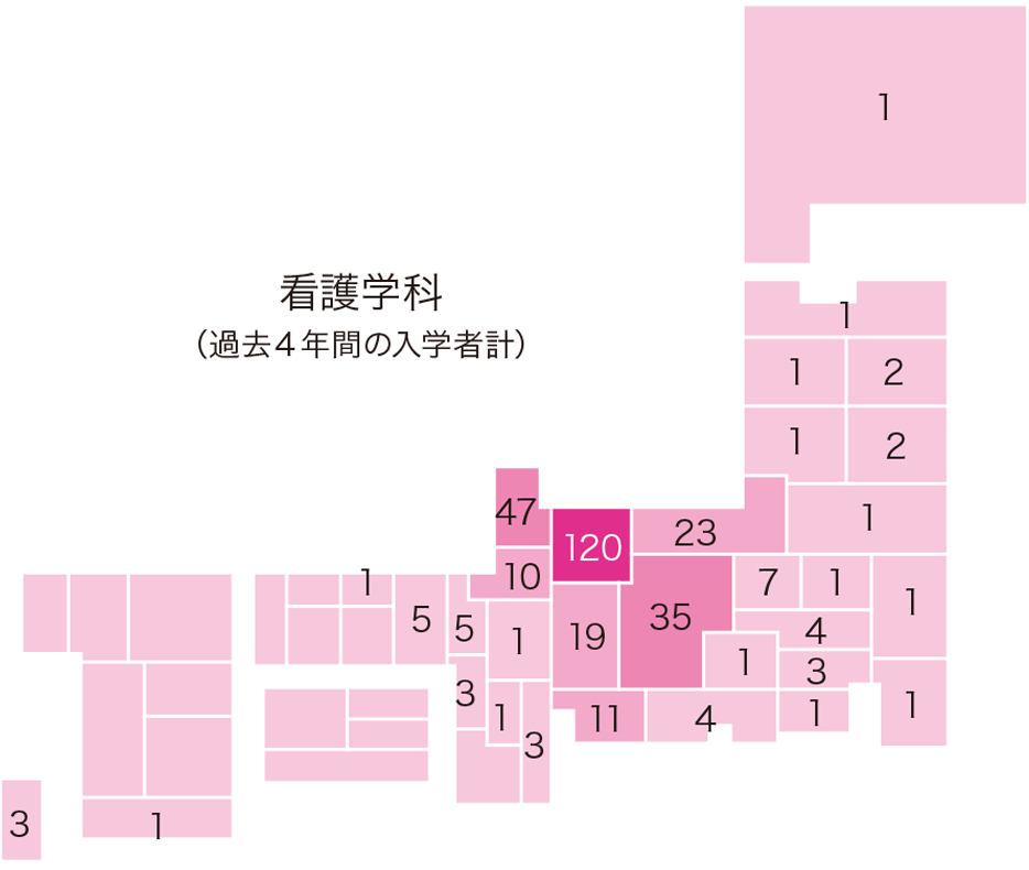 看護学科（過去4年間の入学者計）